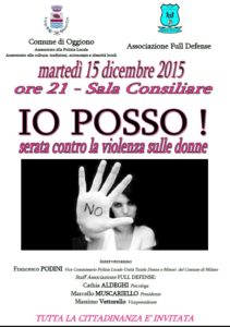 Io posso. La difesa personale per le donne 15 dicembre 2016